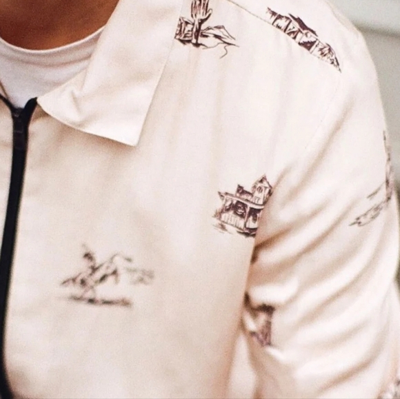 Orville Peck x DSNY | Rodeo Spell Out Omni Top Zip Front Tan Brown Large Unisex - Picture 4 of 15